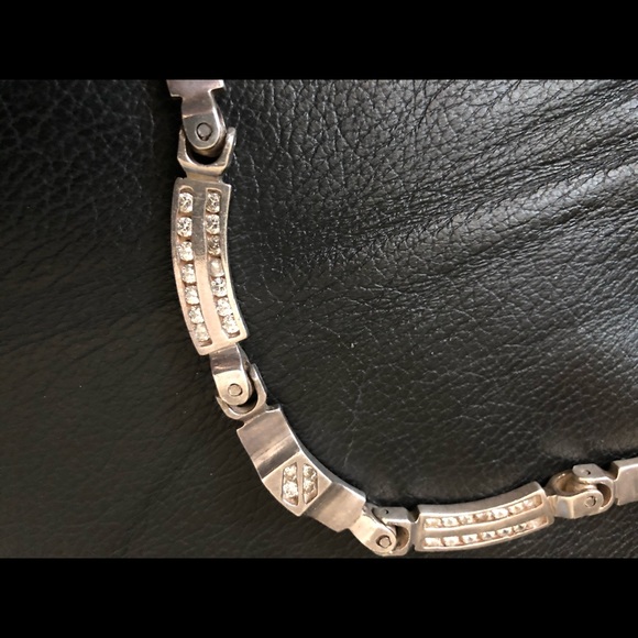 Sterling silver .925 cubic zirconia link necklace